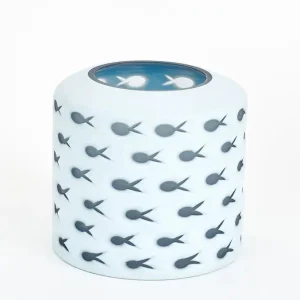 Porta velas de cristal con peces grande