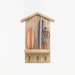 Portallaves de madera caseta y surfero