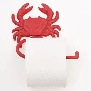 Portapapel higiénico de metal con forma de cangrejo