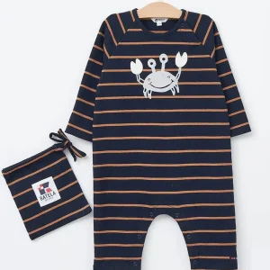 Ranita o body a rayas con cangrejo