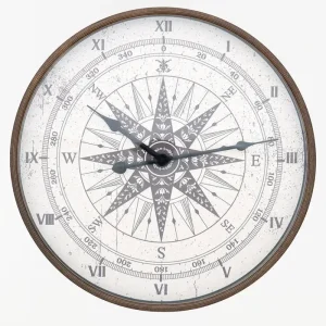 Reloj clásico con rosa de los vientos