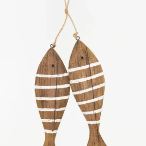 Ristra de 2 peces de madera a rayas