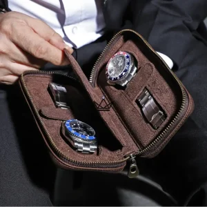 Étui de Voyage en Cuir pour Montres personnalisable – Voyageur Keeper