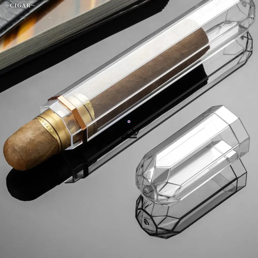 Tube à cigare en acrylique transparent – Prisme – Image 6