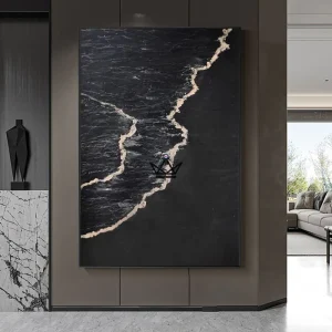 Peinture à l'huile sur toile XXL - Sable Noir