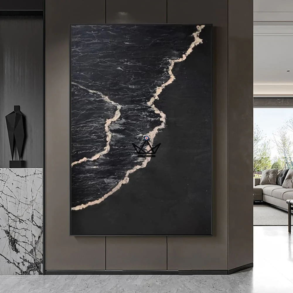 Peinture à l'huile sur toile XXL - Sable Noir