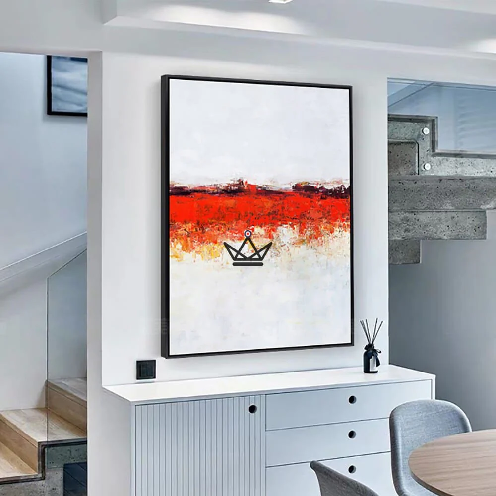 Peinture à l'huile sur toile XXL - Énergie Écarlate – Image 3