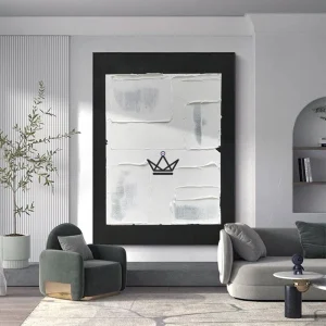 Peinture à l'huile sur toile XXL - Équilibre Monochrome