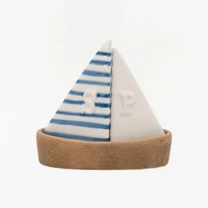 Salero y pimentero velero ceramica - D2128