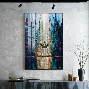 Peinture à l'huile sur toile XXL - Épure moderne