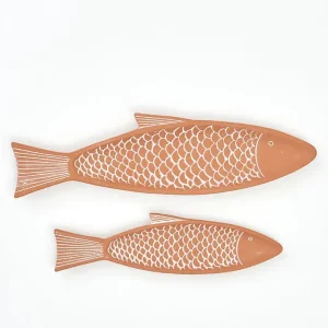 Set de 2 bandejas de cemento forma de pez