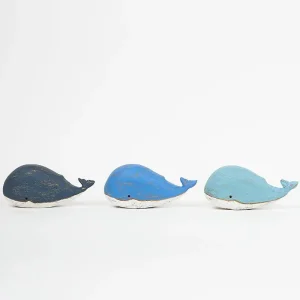 Set de 3 ballenas de madera