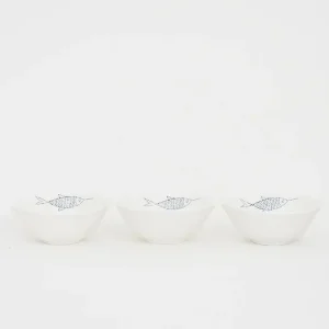 Set de 3 boles de porcelana con peces