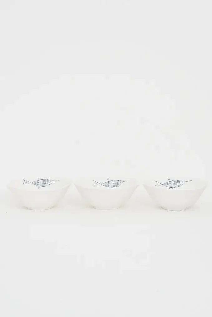 Set de 3 boles de porcelana con peces