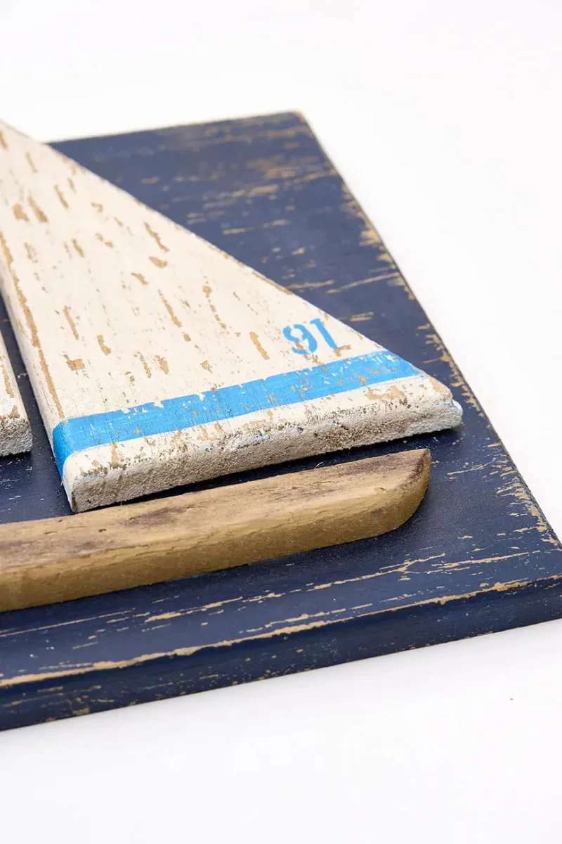 Set de 3 cuadros de veleros en madera envejecida – Image 6