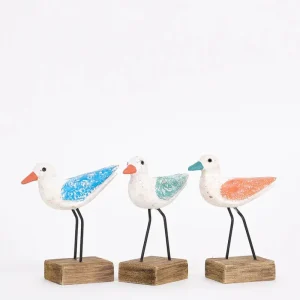 Set de 3 pequeños pajaros de madera