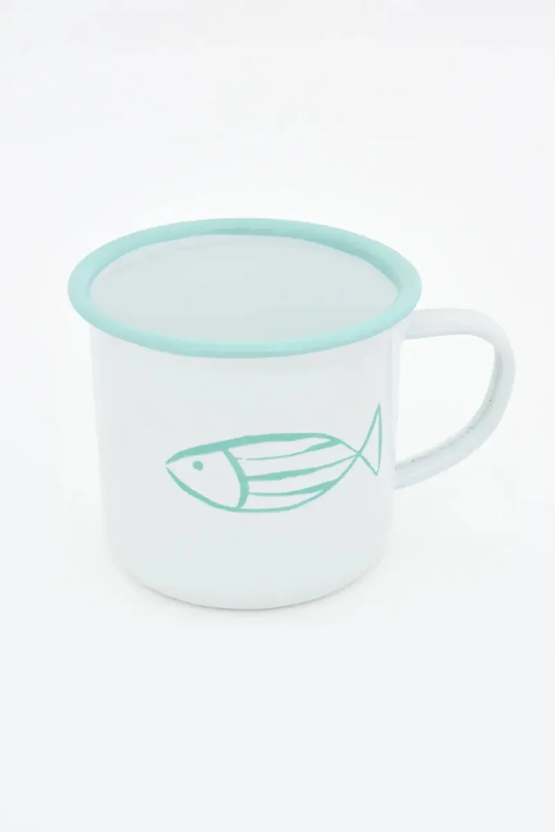 Set de 4 mugs o tazas esmaltadas con pez – Image 6