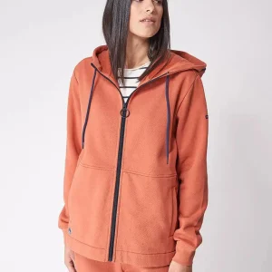 Sudadera de algodón con capucha y cremallera