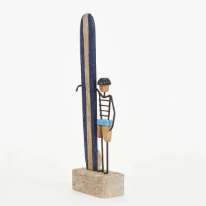 Surfero de madera y metal longboard