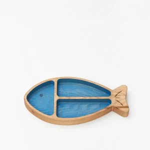 Bandeja de madera con forma de pez