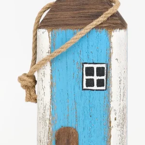 Tope de puerta de madera envejecida con forma de casa