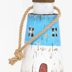 Tope de puerta de madera envejecida con forma de faro