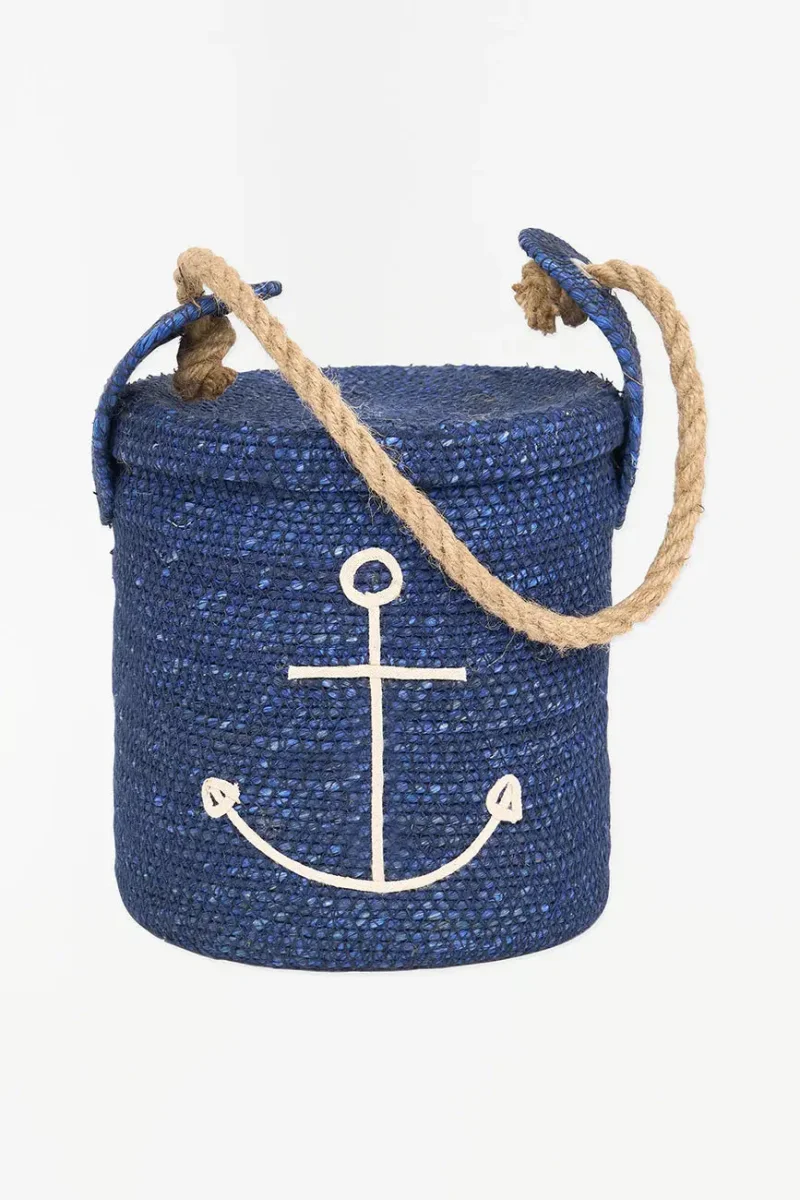 Tope de puerta de yute con figura de ancla