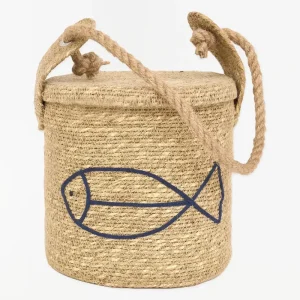 Tope de puerta de yute con figura de pez