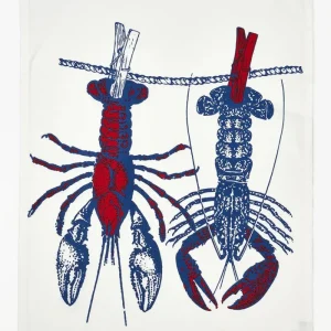 Trapo de cocina con langostas algodón drill