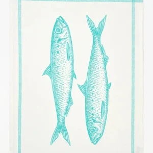 Trapo de cocina con peces algodón drill