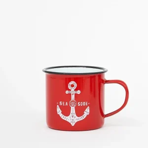 Taza grande de metal ancla