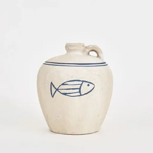 Vasija con pez dibujado. Tamaño mediano