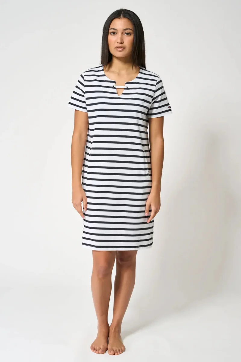 Vestido camiseta corto de algodón escote abierto – Image 5