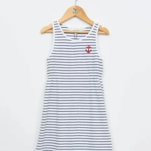 Vestido de tirante a rayas 100% algodón