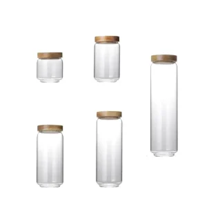 Bocaux en verre couvercle bois