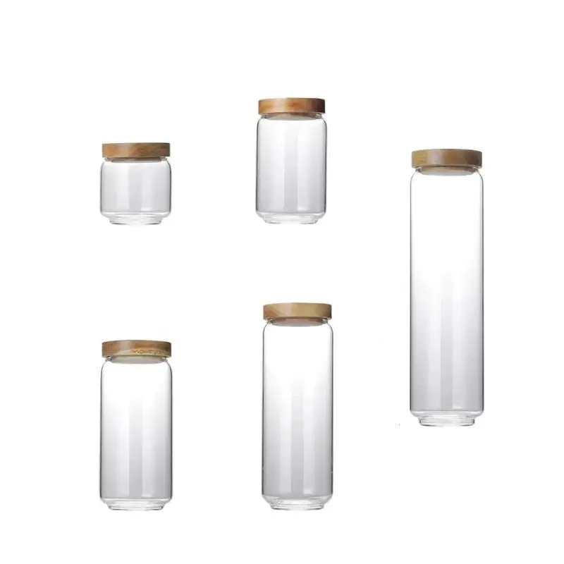 Bocaux en verre couvercle bois