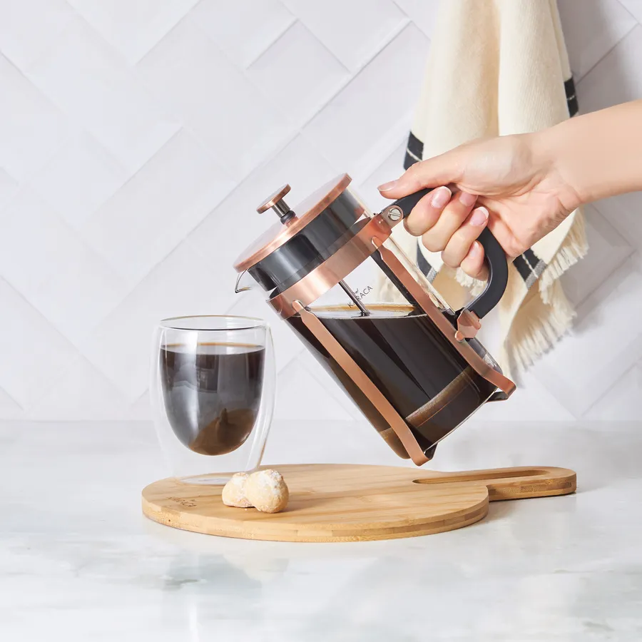 KARACA BOROSILICATE GLASS BRUSHED COPPER FRENCH PRESS 350ML – Image 3