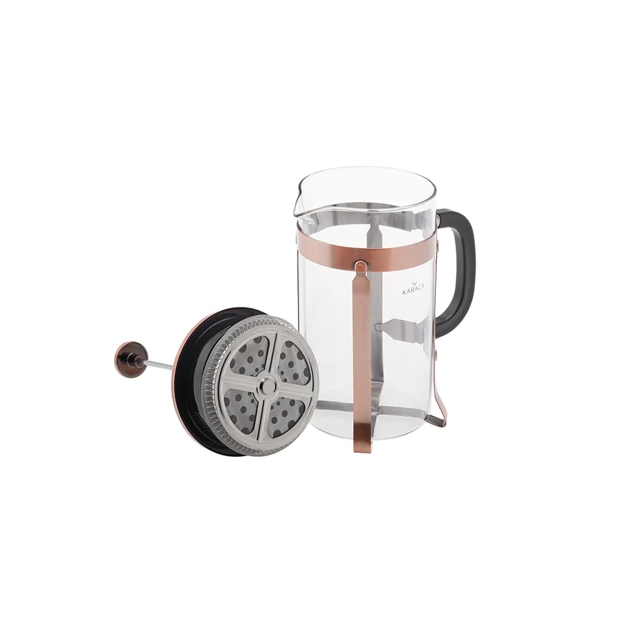 KARACA BOROSILICATE GLASS BRUSHED COPPER FRENCH PRESS 350ML – Image 5