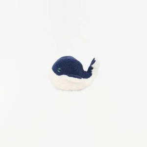 Peluche suave de ballena blanco y azul 25 cm. Algodón - D2273