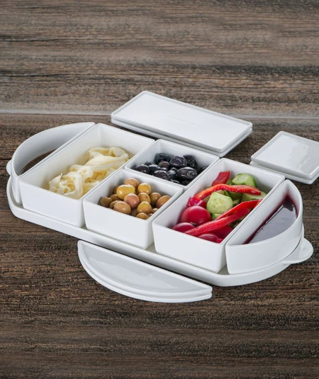 ACAR PLATEAU A COCKTAIL BIANCO PERLA EN PORCELAINE – Image 5