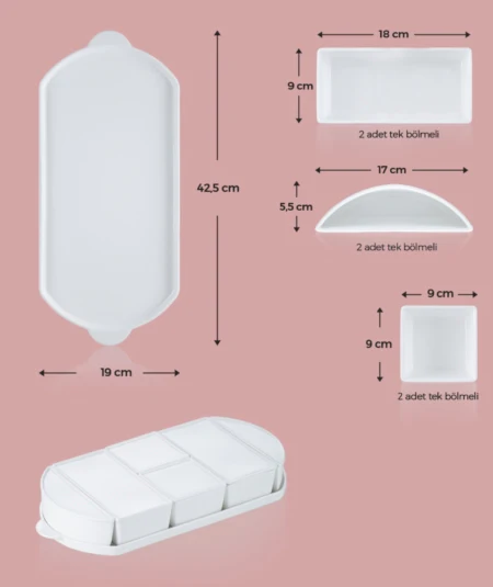 ACAR PLATEAU A COCKTAIL BIANCO PERLA EN PORCELAINE – Image 4