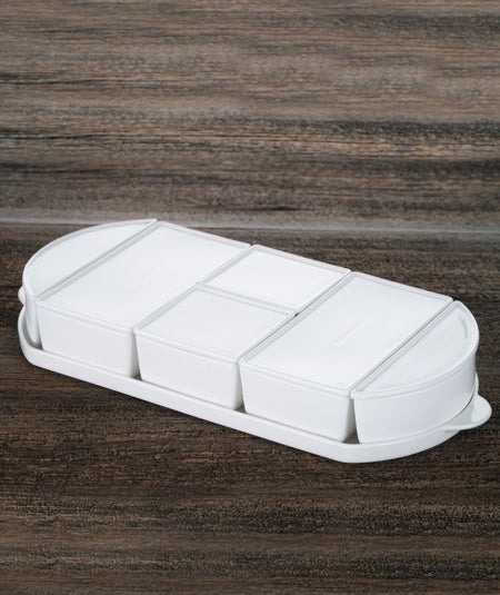 ACAR PLATEAU A COCKTAIL BIANCO PERLA EN PORCELAINE – Image 2