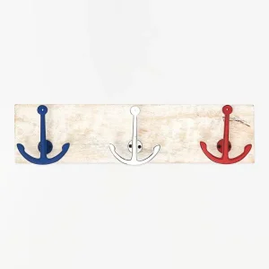 Perchero triple de anclas en tres colores - D805