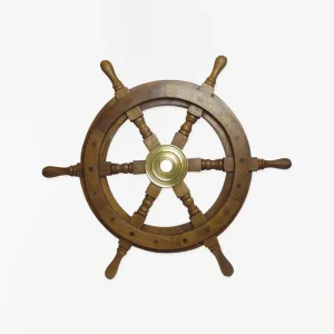 Timón de madera y latón 60 cm - D661