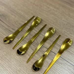 FERVEO LOT DE 6 CUILLIERE A CAFE SHINY GOLD