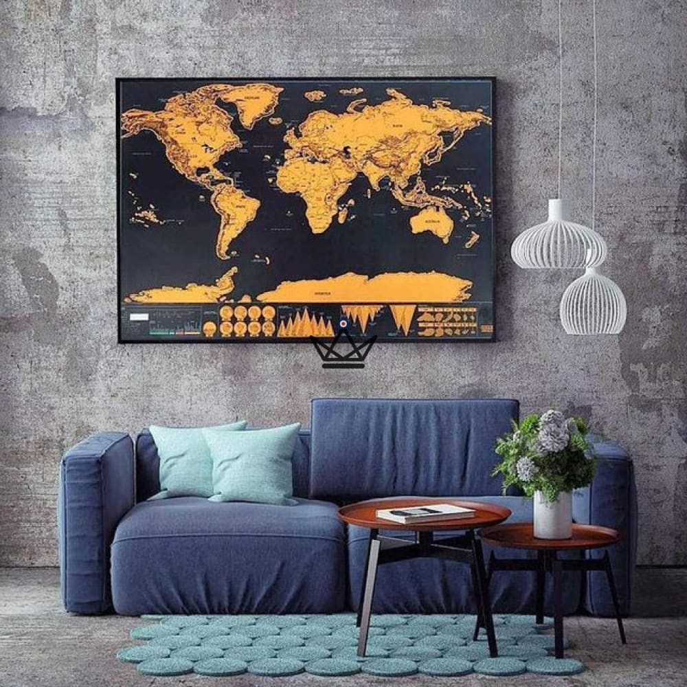 Carte du monde à gratter - 82.5 x 59.4 cm