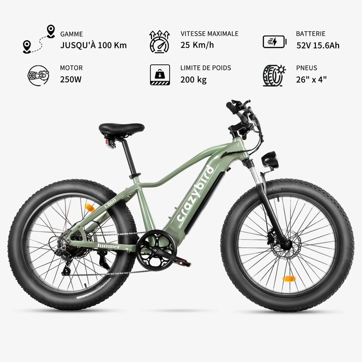Crazybird Jumper fat bike electrique – Image 5