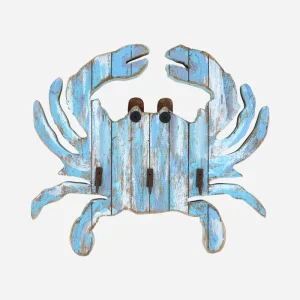 Portallaves de madera con forma de cangrejo