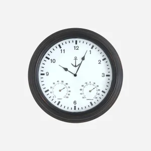 Reloj de pared con termómetro y detalle de ancla