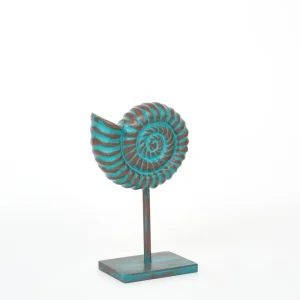 Caracola metal decorativa con base